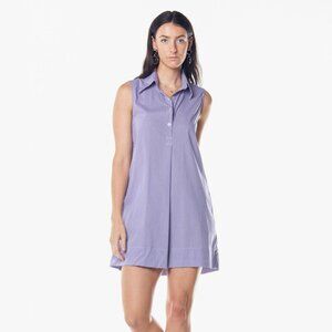 Italian Cotton Sleeveless Dress in Purple – Chic Summer Wear